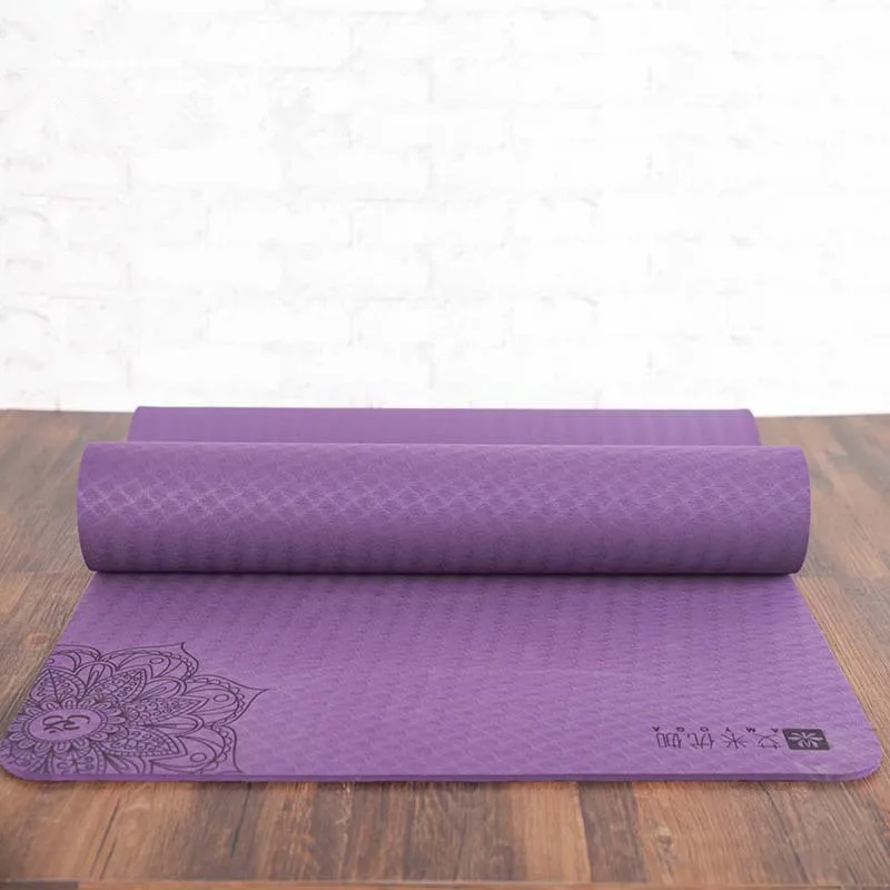 

TPE 183cm Yoga Mat wtih Sling and carry strap Anti Slip Carpet Mat For Beginner Pilates Fitness Exercise Pad Gymnastics Mats