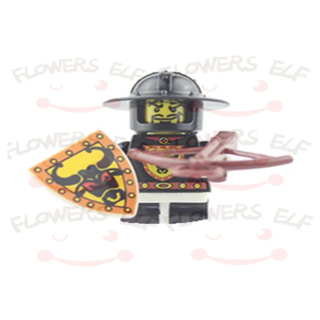 1PCS Blue Lion Red Green Dragon Knight Mini Two-person Villain Middle Age Assembling Building Blocks Children'sToy Medieval Knig 9807F