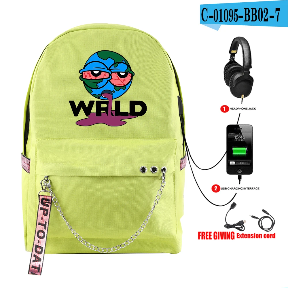 USB рюкзак Juice Wrld рюкзак хип-хоп модный Звездный рюкзак небо унисекс школьная сумка Многофункциональный водонепроницаемый рюкзак для путешествий - Цвет: yellow