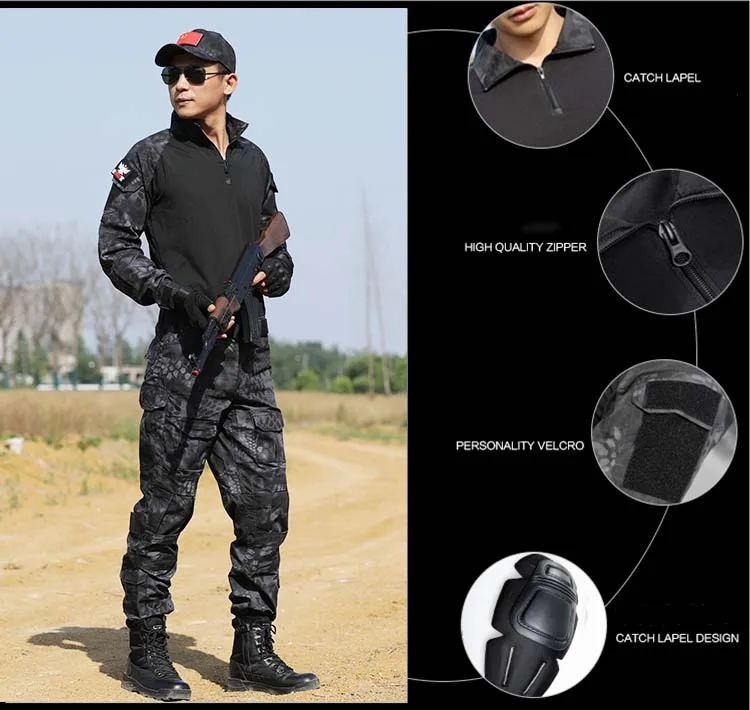 Python Frog Clothes Camouflage Clothing f Hunting CS Combat Uniform Shirt Pants 