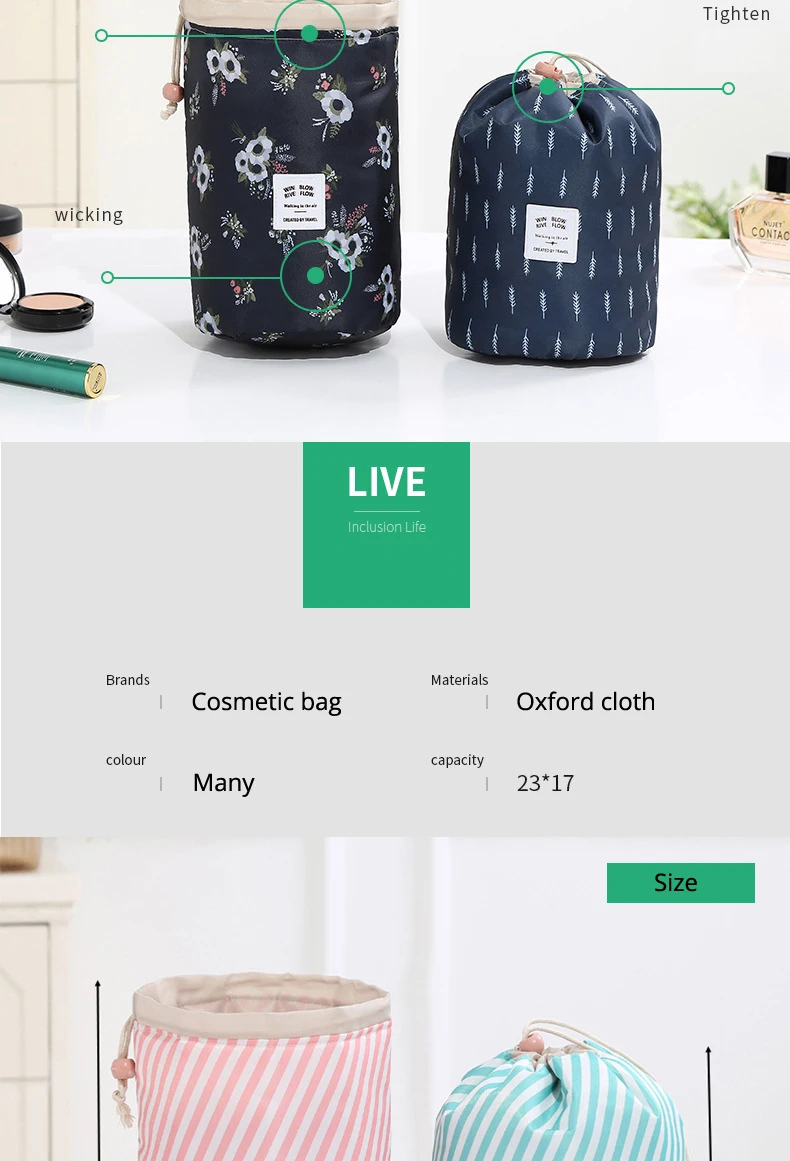 CelleCool Новая мода круглый макияж Водонепроницаемая дорожная сумка косметический Органайзер для косметики женский хранение туалетных принадлежностей комплект чехол