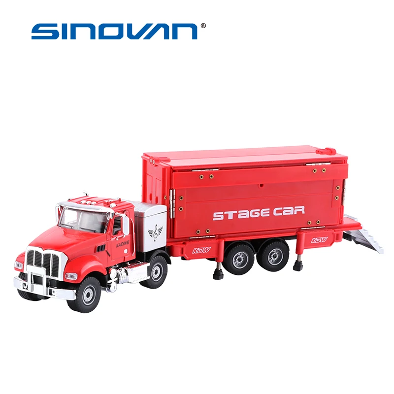 

Alloy Open-Air Mobile Stage Show Car diecast Model Simulation Container Truck Deformation KDW Multi-Functions toys for children