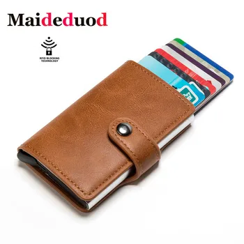 

Maideduod 2020 RFID Automatic Wallet Credit Card Holder Case Aluminum Alloy Anti-Degaussing Anti-Theft RFID Bank Credit Card