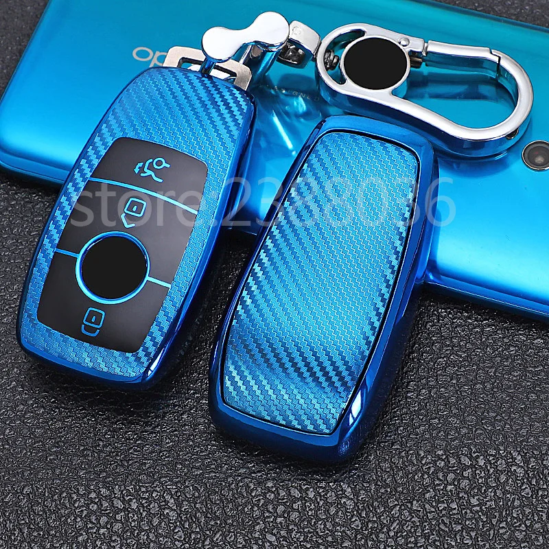 1x Премиум мягкий ТПУ чехол для ключей из углеродного волокна с полным покрытием