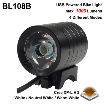 

BL108B Cree XP-L HD 1000 Lumens 4-Mode USB Bike Light - Black