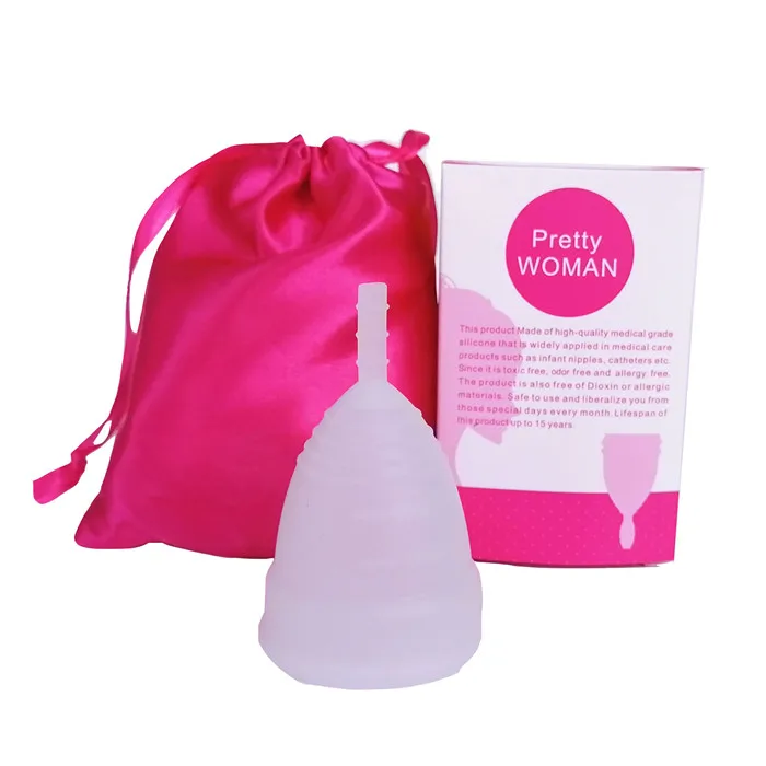 Менструальная чашка женский гигиенический продукт копа Менструальный De Silicona медицинский уход копа менструальный период трусики чашка - Цвет: A15-1Cup-Box-White