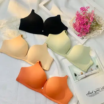 

Underwear Female Thin Push up Breast Hugging Anti-Sagging Adjustable Large Bust Explicit Small Bra Small Bra Bra-Free Steel Ring