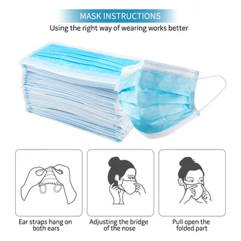 

10PCS Disposable Masks 4 Layers Mouth Mask with Elastic Ear Loop for Personal Health