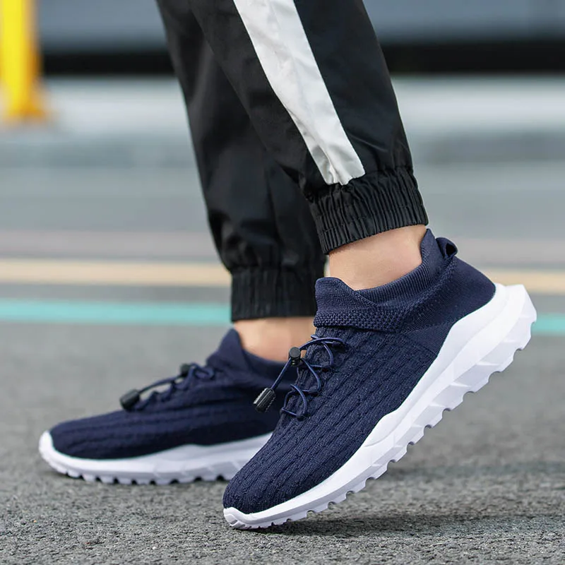 Blue Новые мужские кроссовки модные повседневные мужские туфли дышащие сетчатые туфли мягкие легкие мужские кроссовки корзина Homme Scarpe Uomo Man Tenis - Цвет: Blue
