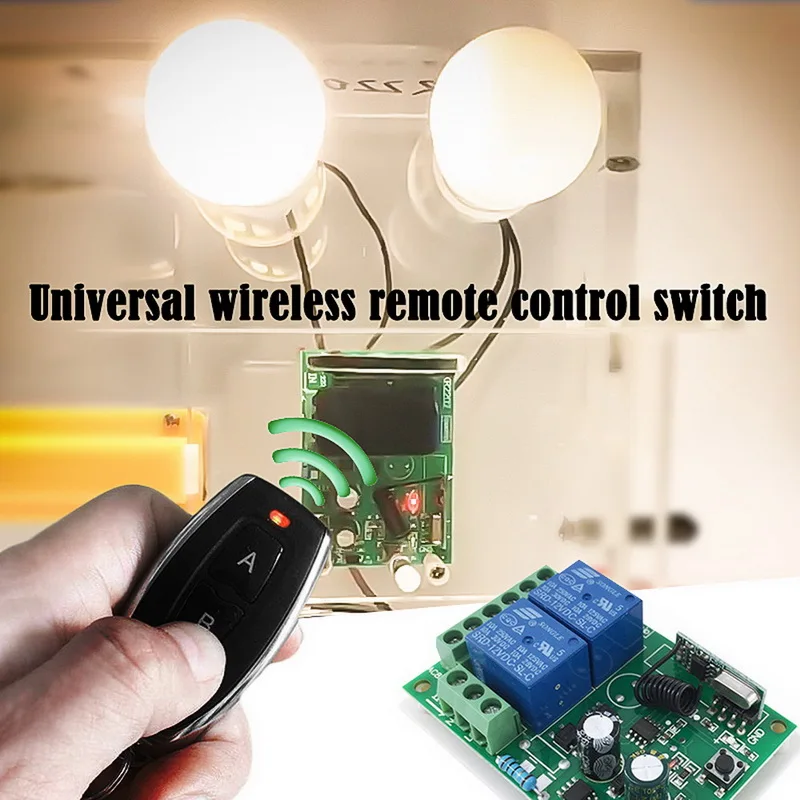

Universal AC 220 V 10 A 10A 2CH relay RF radio Wireless Remote Control light switch Receiver Transmitter 433mhz