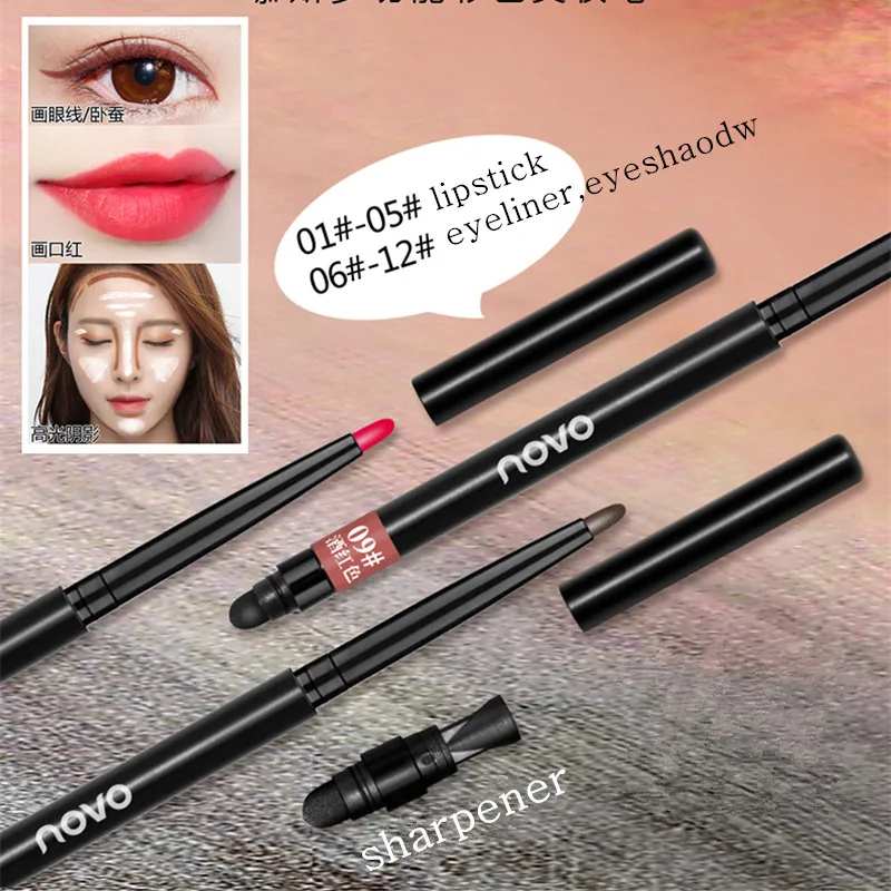 Макияж NOVO Pen мерцающие тени для век блестящие пигмент Водостойкий карандаш с