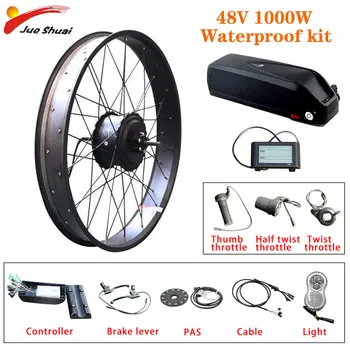 

48V 1000W Powerful Electric Bike Conversion Kit 20''26'' 4.0 Fat Motor Wheel Rear Brushless Hub Moter Electric Bicycle Kit LCD