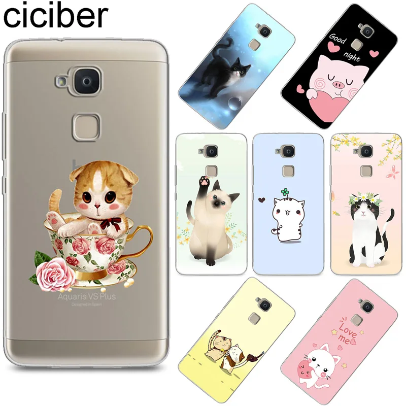 

ciciber Cover for BQ Aquaris X U2 C U X5 V VS X2 M Plus Lite Pro Soft TPU Phone Case for BQ M5 E5s M5.5 E4.5 M4.5 Flower Cat