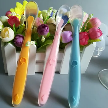 

Silica Gel ruan shao Bag Plastic Silica Gel Spoon Baby ruan shao Infant Silicon Tableware Feeding Supplies Baby Feeding Supplies