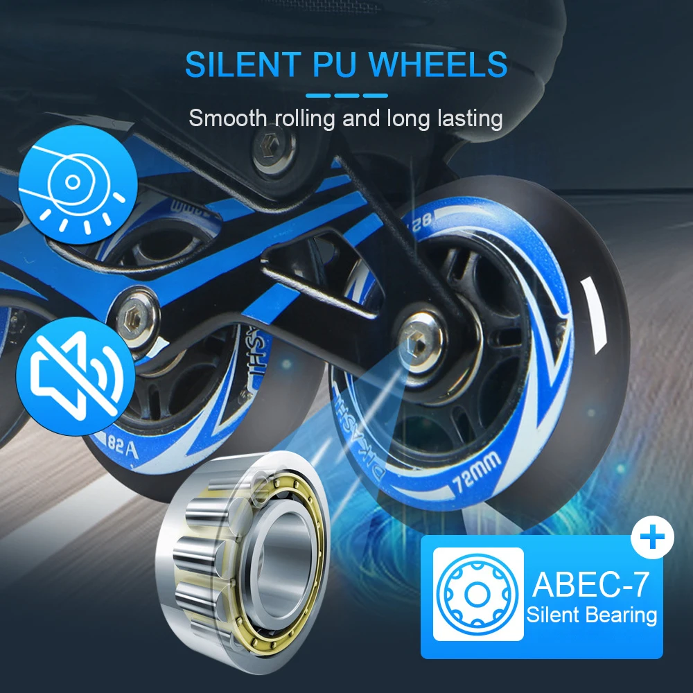 Adjustable Illuminating Inline Skates with Light Up Wheels for Kids and Youth Girls Boys Inline Skates