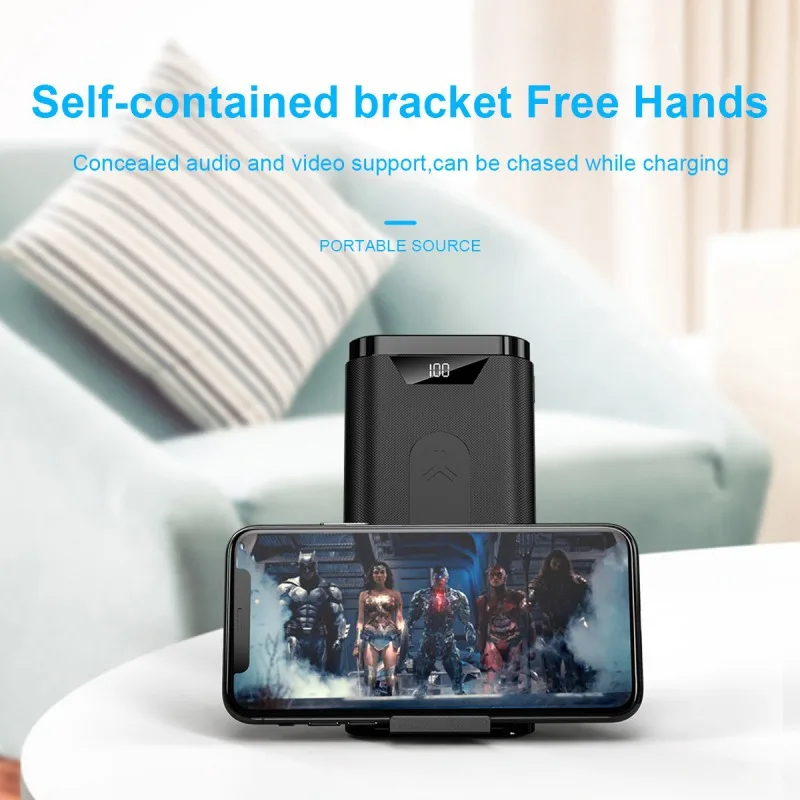 50000 мАч беспроводной внешний аккумулятор быстрое зарядное устройство держатель телефона Micro-USB/type-C вход для SamSung Xiaomi iPhone HuaWei
