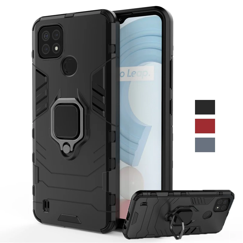 Для Realme C21 чехол C15 C11 C12 C20 C25 Чехол подставка с магнитным кольцом держатель