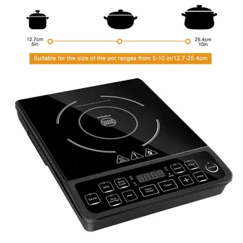 

WEOOLA A02 Touch Control Waterproof Multifunctional Electromagnetic Furnace Electric Ceramic Cooker 6 Cooking Mode