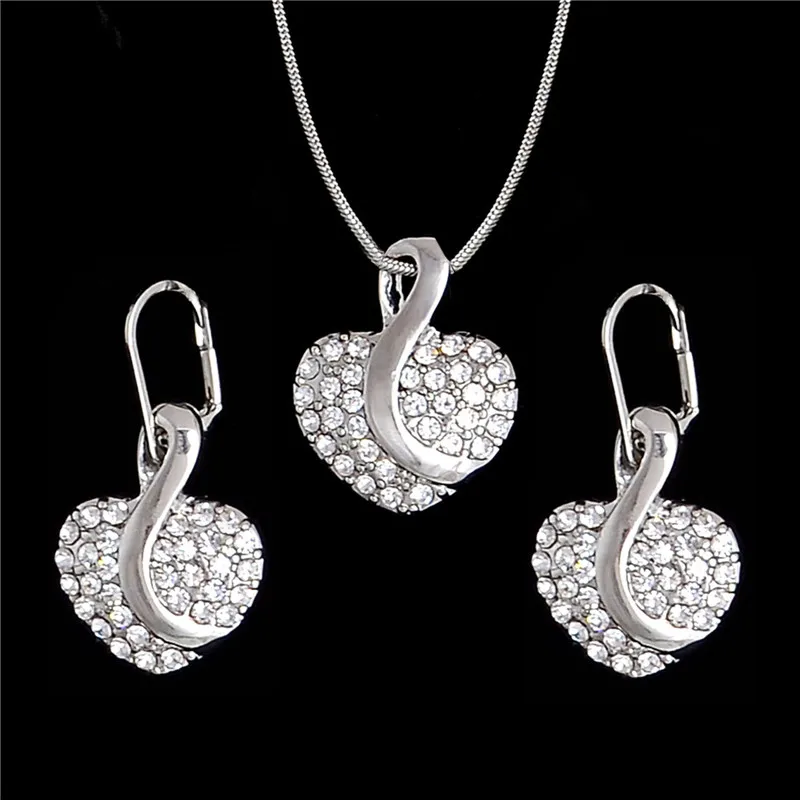 Роскошное женское свадебное ожерелье, серьги, ювелирные наборы, серебряная подвеска-сетка, ожерелье, длинные серьги-капли, набор для подарка на годовщину - Окраска металла: F398