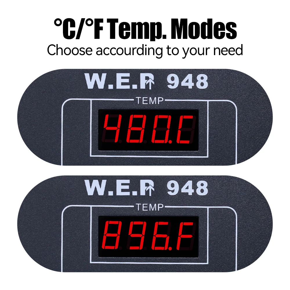 WEP 948 Suction Tin Gun Desoldering Station 90W with Auto Shutoff, Variable Precise Temperature ºC/°F display, Sleep 5