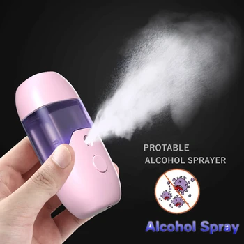 

50ml Mini Electric Facial Steamer Nano Mist Spray for Face Skin Care USB Charging Portable Automatic Alcohol Dispenser Nebulizer