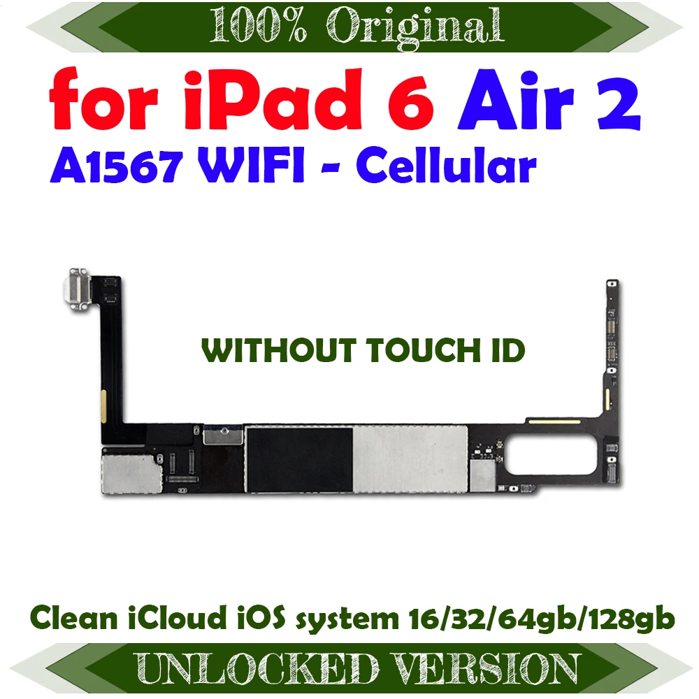 A1567 Wi Fi сотовая материнская плата Clean iCloud для ipad 6 Air 2 16 ГБ 32 64 128G разблокированная