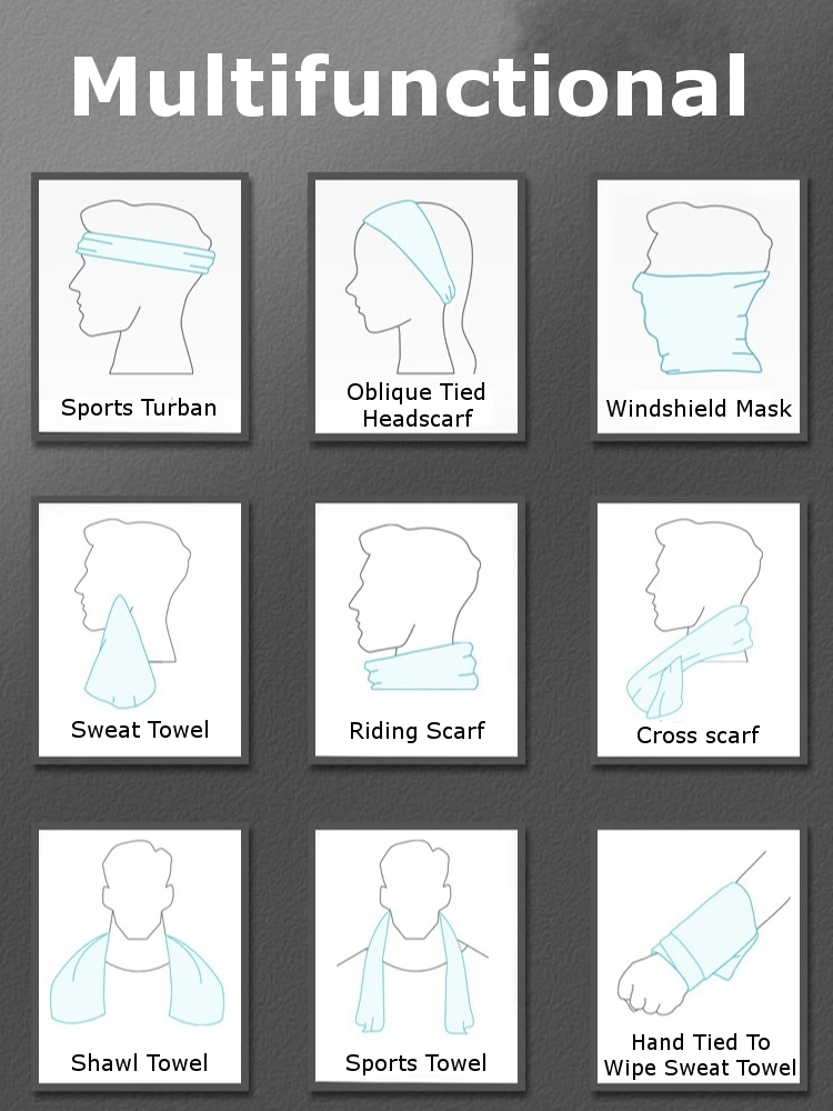 Unisex-Pattern-Bandana-Hairband-Cowboy-Cycling-Sports-Headwear-Wrist-Hairwrap-Sweat-Cool-Down-Quick-Drying-Towel