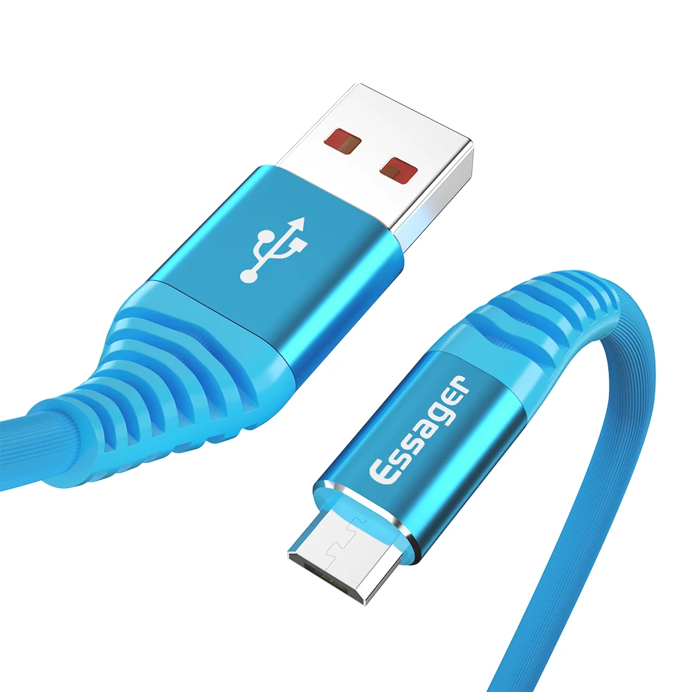 03 blue Essager 0,3/1/2 m Кабель Micro-USB для samsung для Xiaomi Redmi для быстрой зарядки и передачи данных провод шнур кабель 480MPS кабель для мобильного телефона - Цвет: 03 blue