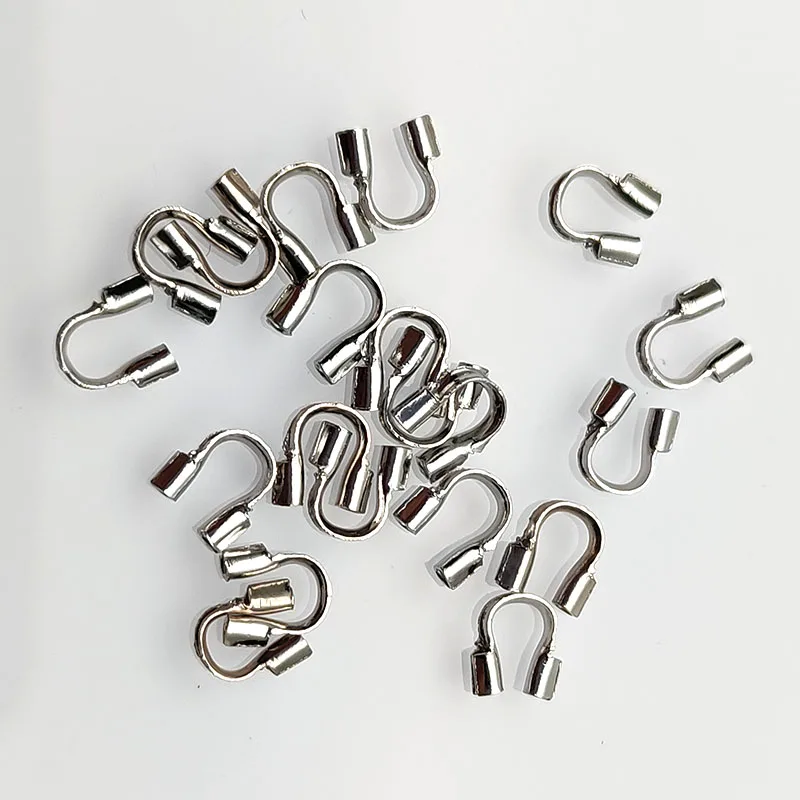 100pc Color Keep Long Time Nickle Free 4x4mm Wire Protector Jewelry Connectors Accessories
