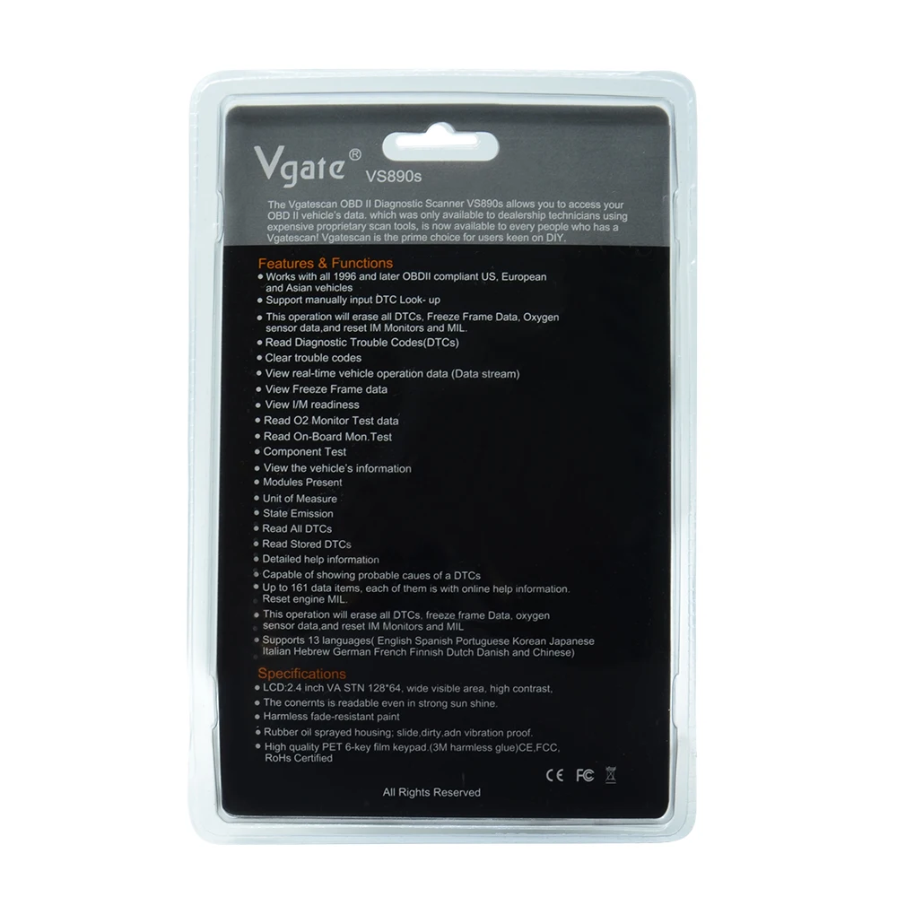 Продвижение Vgate VS-450/VS890S/VS890 считыватель кода VAG Диагностический сканер Com сброс подушка безопасности; abs для автомобилей VAG