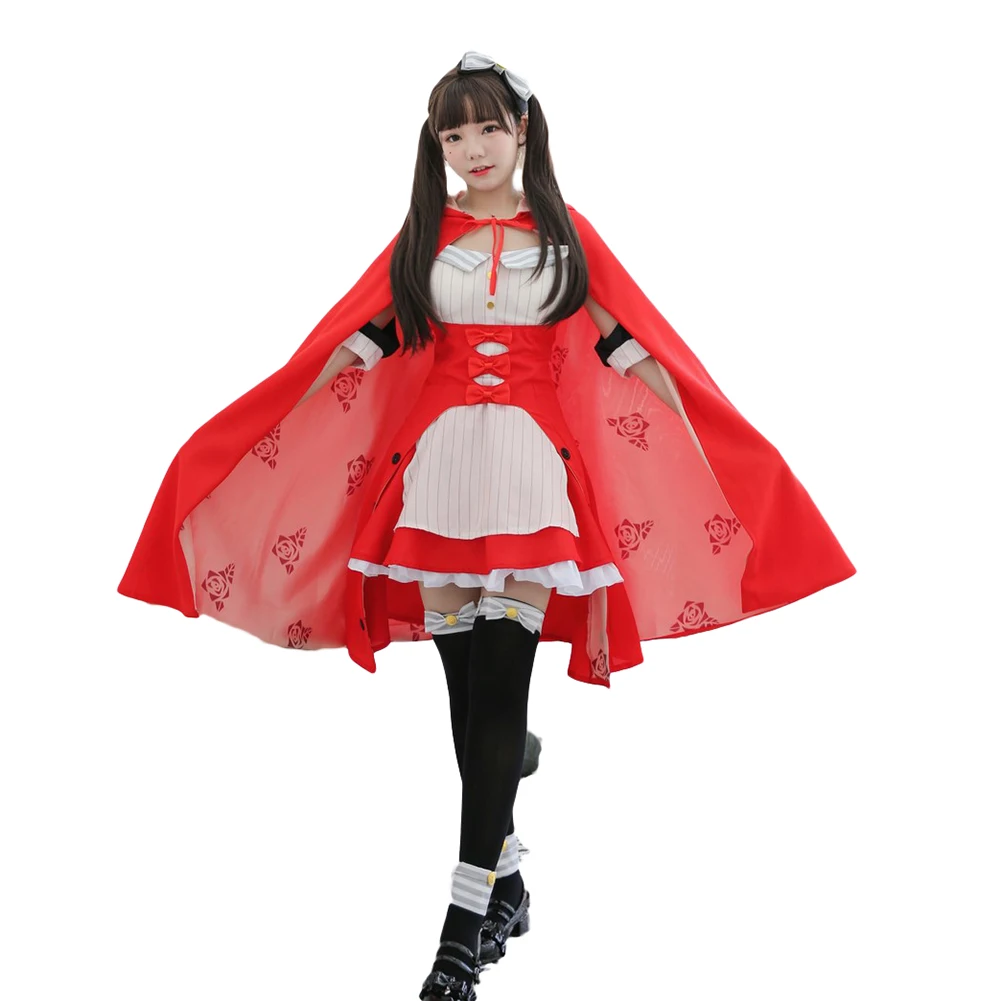 

Brdwn Fate/Grand Order FGO The 4th Year Womens Marie Antoinette Caster Little Red Riding Hood Cosplay Costume Gothic Dress