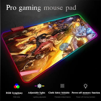 

Yuzuoan Anime Programming Mouse Pad USB LED Colorful Luminous Large Comfortable RGB Gaming Computer Mouse Pad Custom RGB Picture