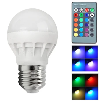 

E27/B22/E1RGB LED Bulbs Lamp 3W LED RGB Bulb Light 110V 220V Remote Control 1Change Lampada LED Christmas Lampadas