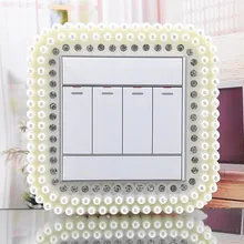 Европейский стиль креативный пластиковый жемчуг белый 86 тип наклейки на выключатель переключатель набор только для дома наклейки на стену напрямую от производителя S