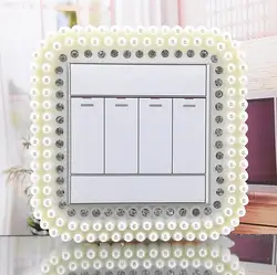 Европейский стиль креативный пластиковый жемчуг белый 86 тип наклейки на выключатель переключатель набор только для дома наклейки на стену