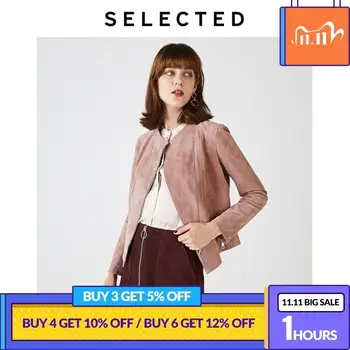 

SELECTED Women's Autumn Slim Fit Leather Biker Leather Jacket S|419310507