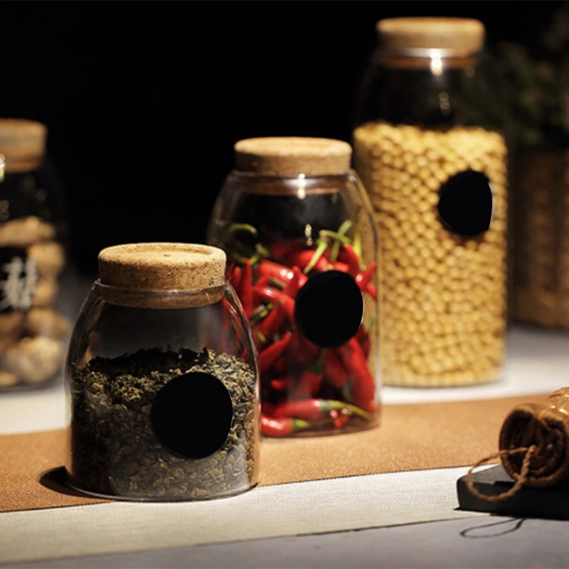 Multifunction Sealed Can Kitchen Storage Bottles Glass Tea Candy Jars with Cork Lid Food Grains Coffee Bean Container Jar Organi