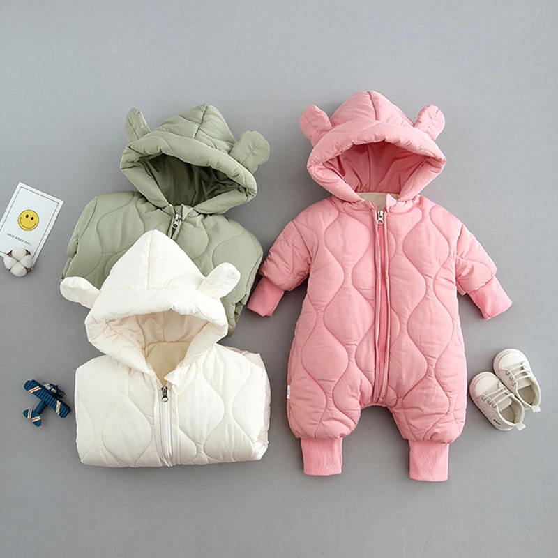 Ropa de moda para niña, monos de invierno, sudaderas con capucha para niño recién Mono para bebé, ropa de nieve, pelele cálido para niño|Chaquetas y abrigos| - AliExpress