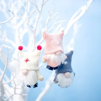 Colgante De lana para muñeco De Gnomo, decoración De árbol De Navidad, creativo, adorno De Navidad