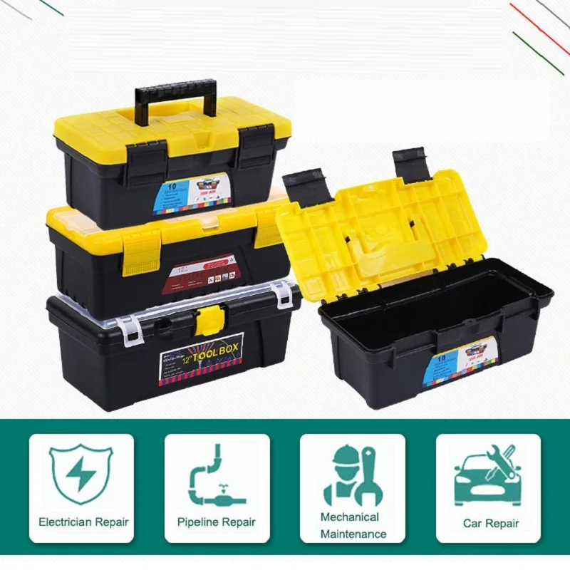 

10/12 Inch Hand Tools Box Professional Plastic Garage Empty Mini Toolbox Hardcase ABS Plastic Storage For Home Car
