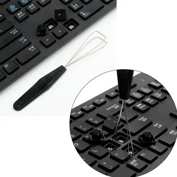 

1PC Black Metal Keyboard Cap Puller Simple Laptop Mechanical Keyboard Remover Disassemble Accessory Rounded Computer Tools