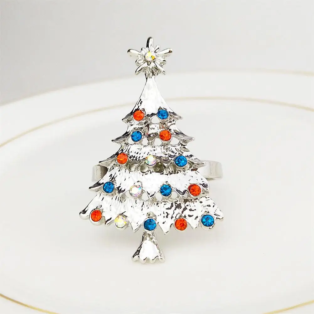Christmas Tree Napkin Buckle Metal Napkin Ring Hotel Sample Room Set Table Napkin Rings For Wedding Party Table Decoration