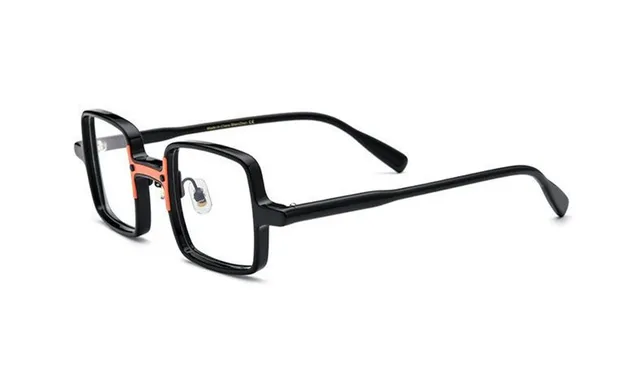 Japanese High Quality Acetate Glasses Frame Men Personality Square Eyeglasses For Women Clear Lens Prescription Eyewear Black