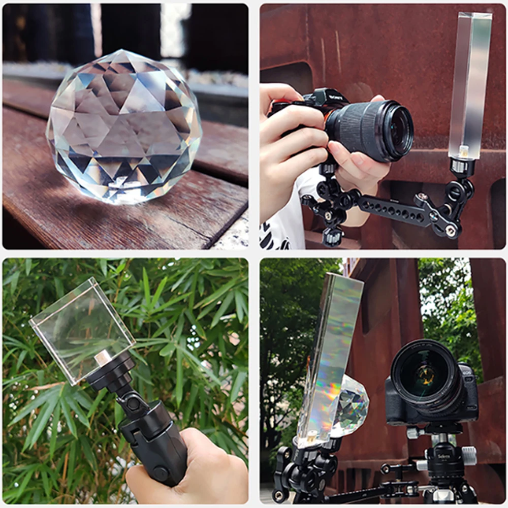 Crystal Prism DIY Photography Studio Accessories Crystal Prism Ball Glass Filter DSLR Kaleidoscope Lens Filter Glass Block photo color filter