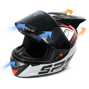 

BSDDP Multi-colors Motorcycle Helmet Adults 58-61cm Full Face Rainproof Safe ABS Material moto helmet HD Lens motocross Helmets