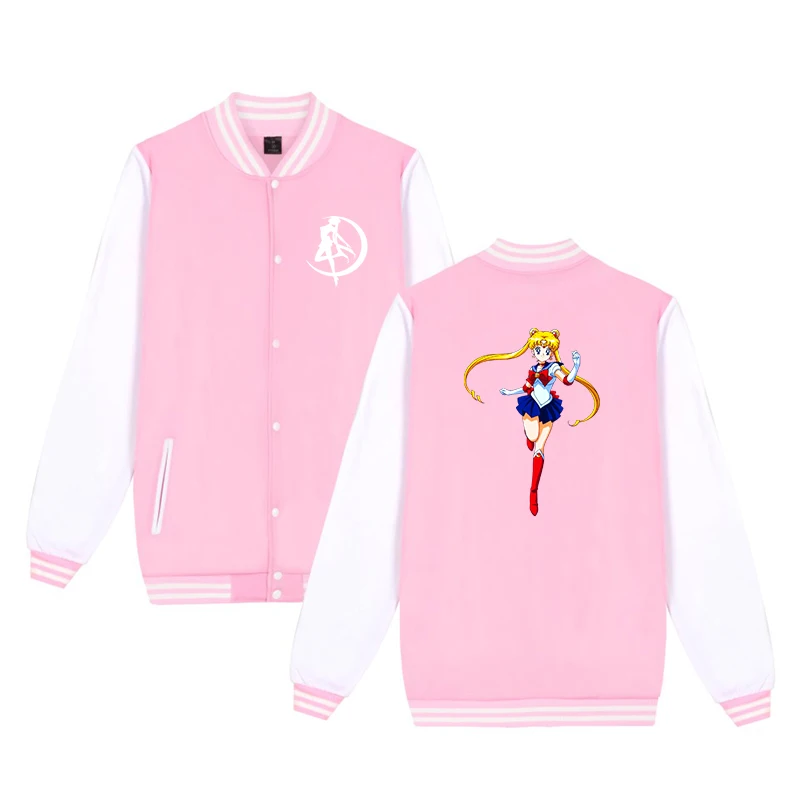 Sailor Moon, Женская бейсбольная куртка, Осень-зима, Harajuku, куртки и пальто для девочек-подростков, модная бейсбольная форма в стиле хип-хоп