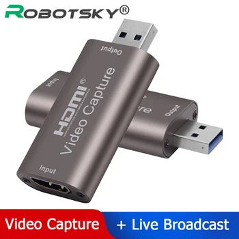 

USB 3.0 HDMI Video Capture Card Game Recording Box 4K 1080P USB Audio Video for Computer Camcorder Camera Live Streaming