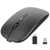 Wireless Mouse Rechargable,2.4G Ultra Silent Optical Mouse with USB and Type-C Receiver, for Laptop, (Black) ► Photo 1/6