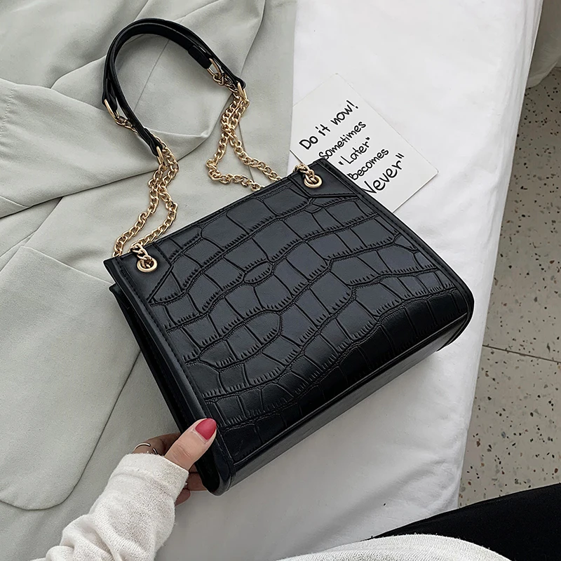 

Stone Pattern Small PU Leather Shoulder Bags For Women 2020 New Lady Crossbody Bag Female Fashion Handbags Chain Design Hand Bag