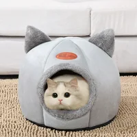 Łóżko dla zwierząt dom jaskiniowy na mata pod kuwetę dla kota produkty dla zwierząt akcesoria domowe panier pour chat koty przytulne łóżka do spania cama de gato 2